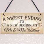 Personalised Mr & Mrs Wedding Hanging Plaque