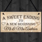 Personalised Mr & Mrs Wedding Hanging Plaque