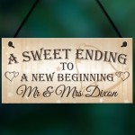 Personalised Mr & Mrs Wedding Hanging Plaque