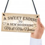 Personalised Mr & Mrs Wedding Hanging Plaque