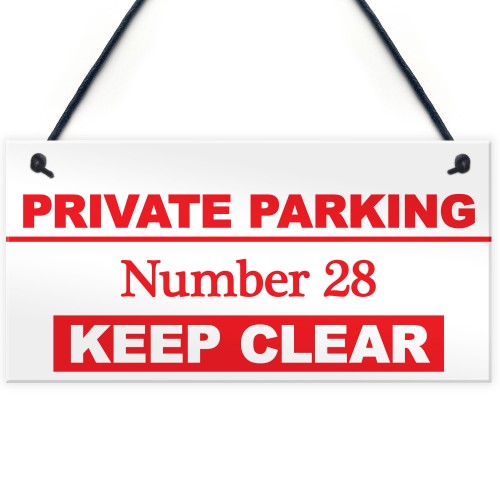 Personalised Private Parking Hanging Plaque