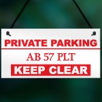 Personalised Private Parking Hanging Plaque