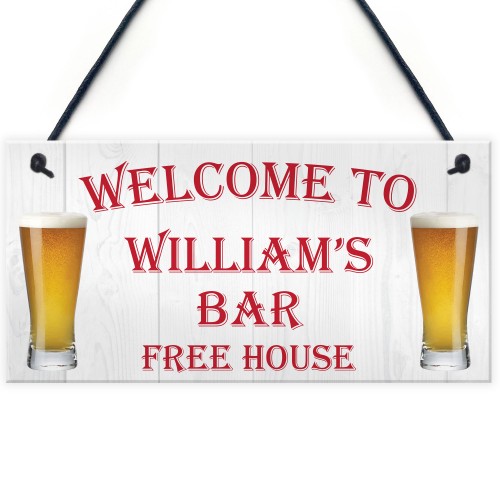 Personalised Pub Bar Hanging Plaque