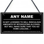 Personalised Ridiculous Amounts Of Alcohol Hanging Plaque