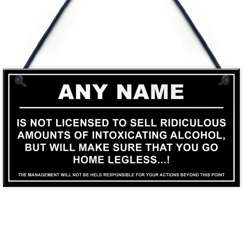 Personalised Ridiculous Amounts Of Alcohol Hanging Plaque