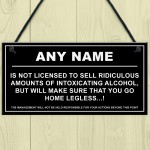 Personalised Ridiculous Amounts Of Alcohol Hanging Plaque