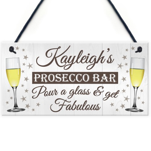 Personalised Prosecco Bar Hanging Plaque