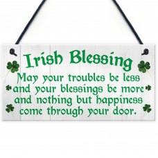 Irish Blessing Happiness Friendship Hanging Plaque