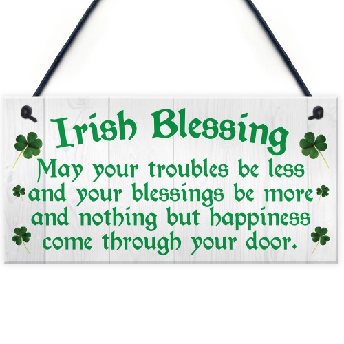 Irish Blessing Happiness Friendship Hanging Plaque