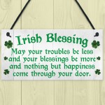 Irish Blessing Happiness Friendship Hanging Plaque