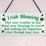 Irish Blessing Happiness Friendship Hanging Plaque
