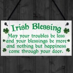 Irish Blessing Happiness Friendship Hanging Plaque