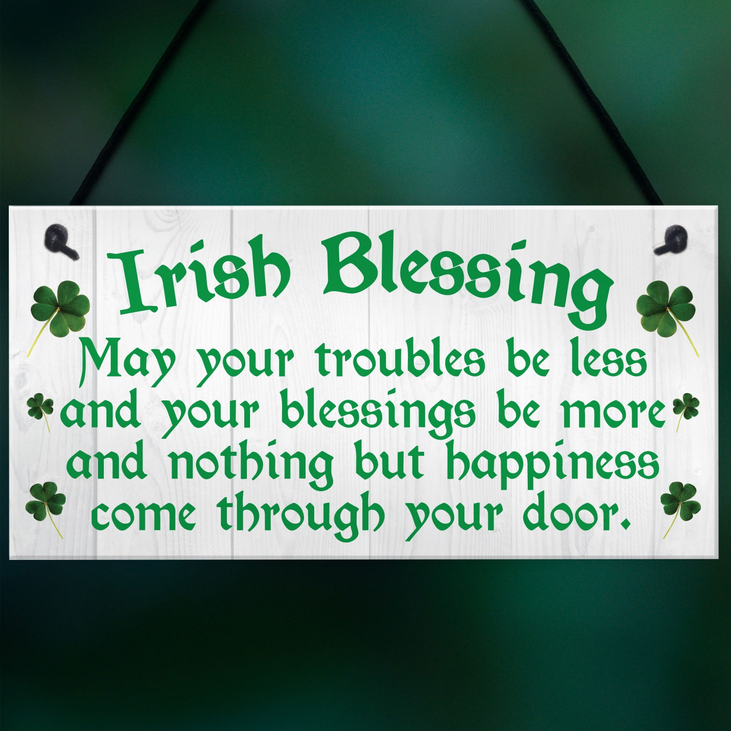 May your troubles be less and your blessings be more wooden keepsake gift plaque 