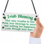 Irish Blessing Happiness Friendship Hanging Plaque