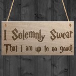 Solemnly Swear No Good Wizardry Hanging Plaque