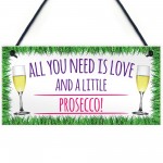  All You Need Is Love And Prosecco Alcohol Hanging Plaque