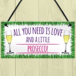  All You Need Is Love And Prosecco Alcohol Hanging Plaque