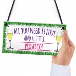  All You Need Is Love And Prosecco Alcohol Hanging Plaque