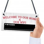 Welcome To Our Home & Wifi Chalkboard Gift Hanging Plaque