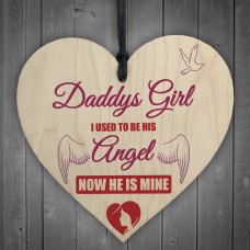 Daddy's Girl Father's Day Gift Angel Hanging Wooden Heart