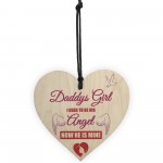 Daddy's Girl Father's Day Gift Angel Hanging Wooden Heart