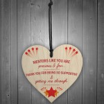 Thank You Mentor Teacher Tutor Gift Hanging Wooden Heart