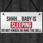 Shh.. Baby Is Sleeping Do Not Disturb Nursery Hanging Plaque