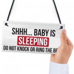 Shh.. Baby Is Sleeping Do Not Disturb Nursery Hanging Plaque