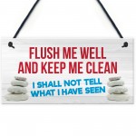 Toilet Flush Me Well Funny Novelty Loo Door Hanging Plaque