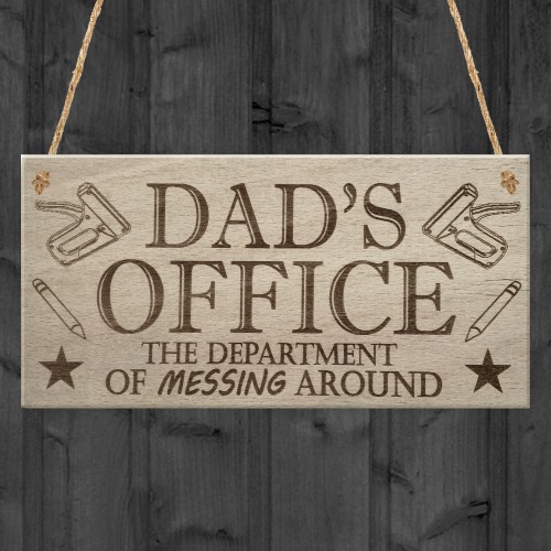 Dad's Office Funny Novelty Father's Day Man Cave Hanging Plaque