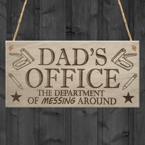 Dad's Office Funny Novelty Father's Day Man Cave Hanging Plaque