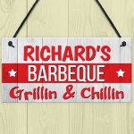 Personalised Barbecue BBQ Grill Patio Garden Gift Hanging Plaque