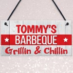 Personalised Barbecue BBQ Grill Patio Garden Gift Hanging Plaque
