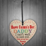 Happy 1st Father's Day From Bump Daddy Dad Gift Wooden Heart 