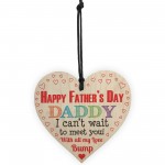 Happy 1st Father's Day From Bump Daddy Dad Gift Wooden Heart 