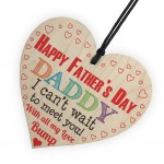 Happy 1st Father's Day From Bump Daddy Dad Gift Wooden Heart 