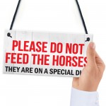Horse Special Diet Don't Feed Pony Paddock Field Hanging Plaque