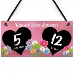 Weight Loss Tracker Chalkboard Journey Home Gift Hanging Plaque