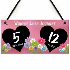 Weight Loss Tracker Chalkboard Journey Home Gift Hanging Plaque