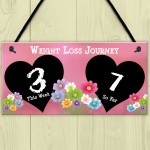 Weight Loss Tracker Chalkboard Journey Home Gift Hanging Plaque