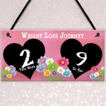 Weight Loss Tracker Chalkboard Journey Home Gift Hanging Plaque