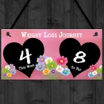 Weight Loss Tracker Chalkboard Journey Home Gift Hanging Plaque