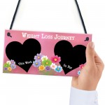 Weight Loss Tracker Chalkboard Journey Home Gift Hanging Plaque