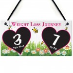 Weight Loss Tracker Chalkboard Bees Journey Hanging Plaque 