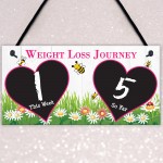 Weight Loss Tracker Chalkboard Bees Journey Hanging Plaque 