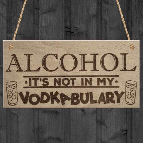 Alcohol Vodkabulary Funny Vodka Friendship Gift Hanging Plaque