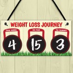 Weight Loss Journey Tracker Kettlebell Chalkboard Hanging Plaque