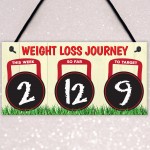Weight Loss Journey Tracker Kettlebell Chalkboard Hanging Plaque