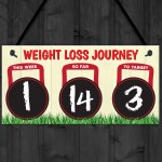 Weight Loss Journey Tracker Kettlebell Chalkboard Hanging Plaque