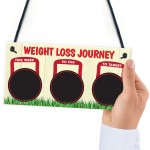 Weight Loss Journey Tracker Kettlebell Chalkboard Hanging Plaque